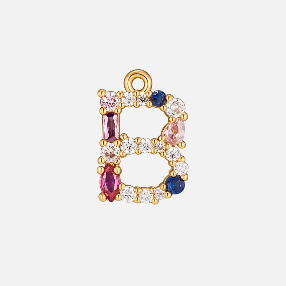 Mila Crystal Letter Charm Necklace