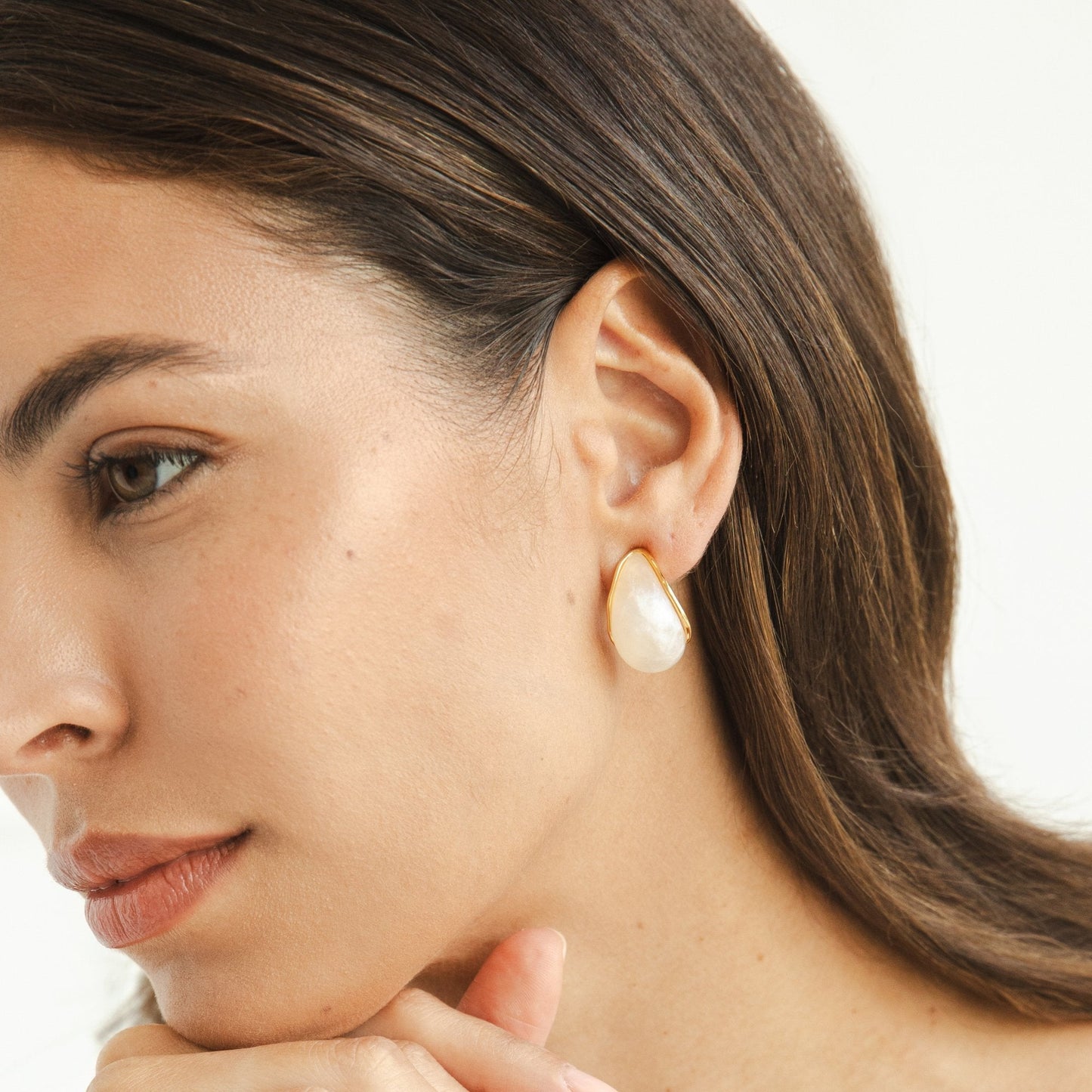 Mother Of Pearl Curved Earrings