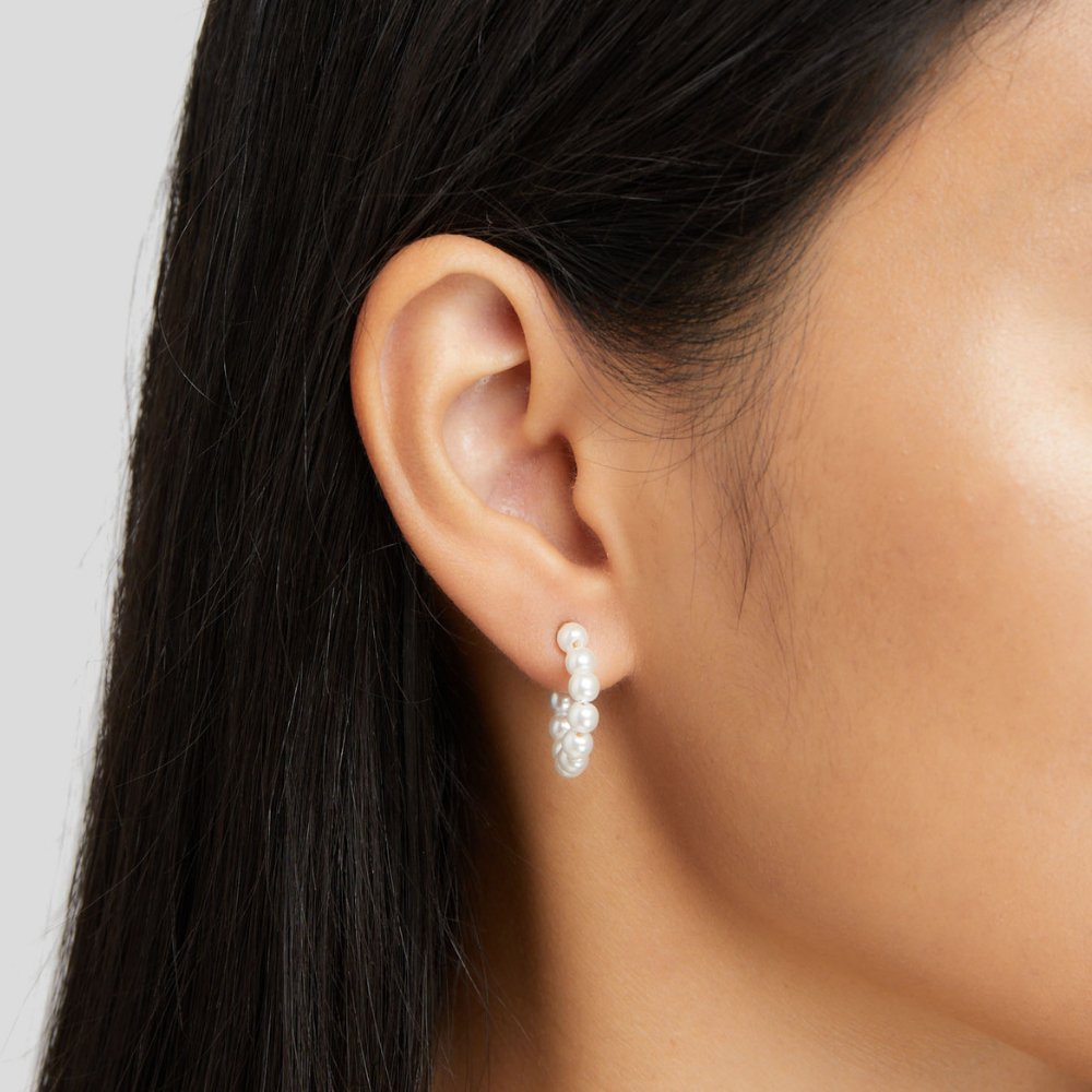 Naila Pearl Hoop Earrings