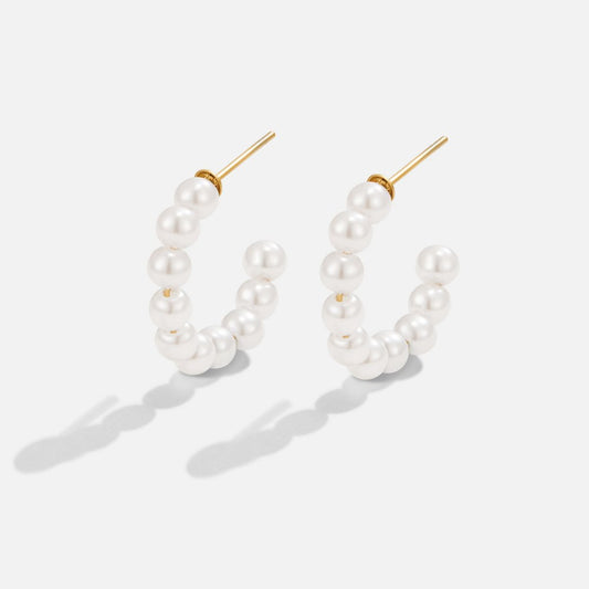 Naila Pearl Hoop Earrings