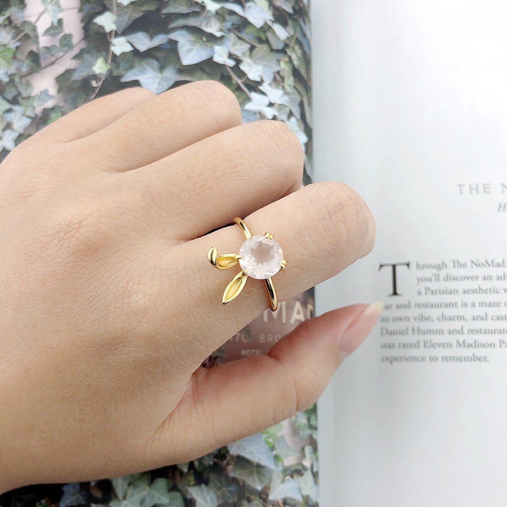 14K Gold Crystal Bunny Ring