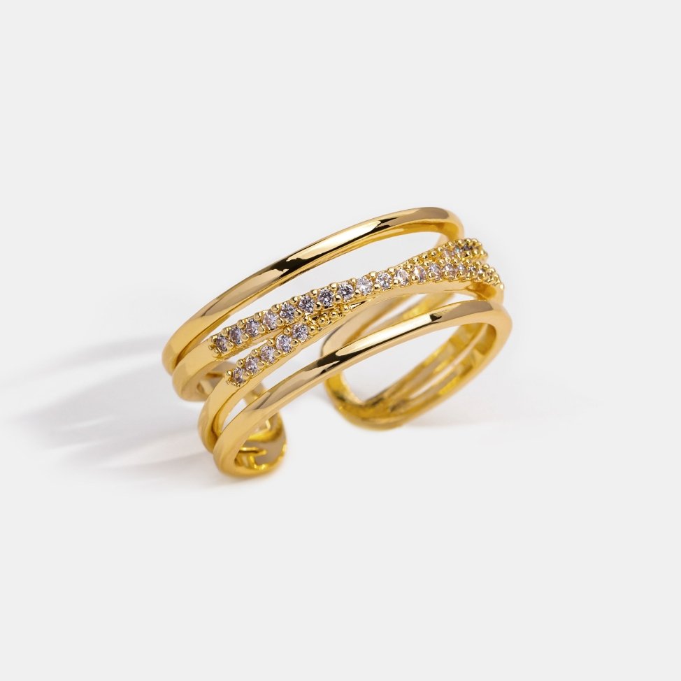 14K Gold Pia Crystal Ring