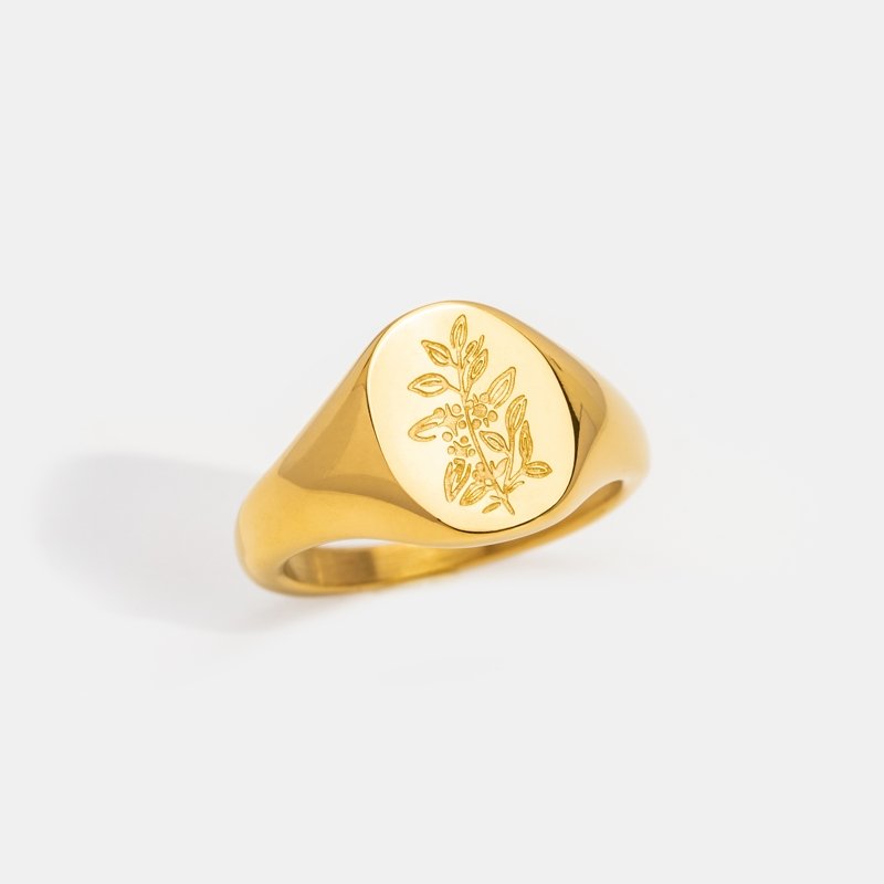 18K Gold Leaf Ring