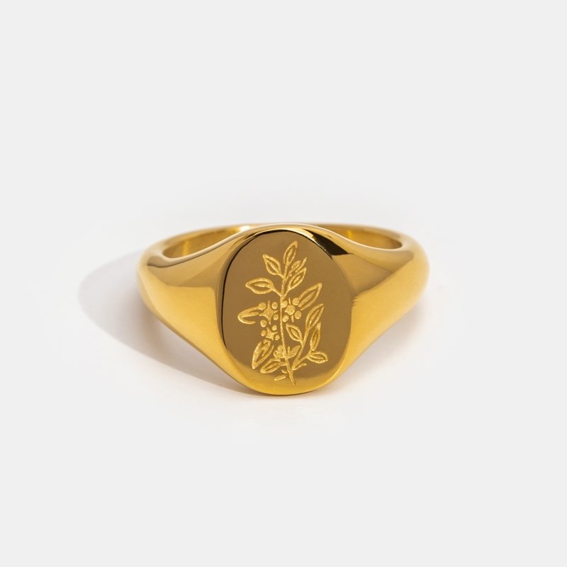 18K Gold Leaf Ring