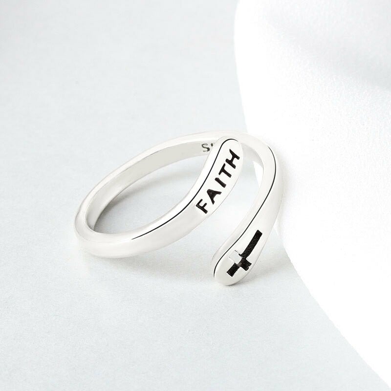 925 Sterling Silver Faith Ring