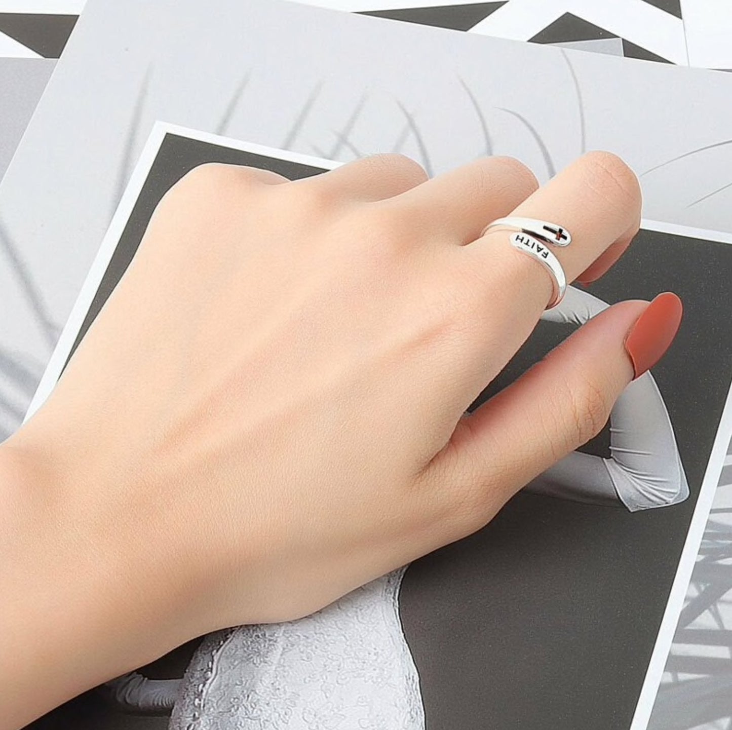 925 Sterling Silver Faith Ring