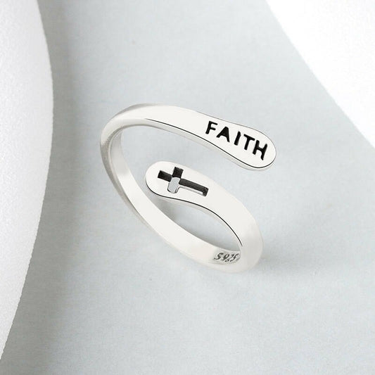 925 Sterling Silver Faith Ring