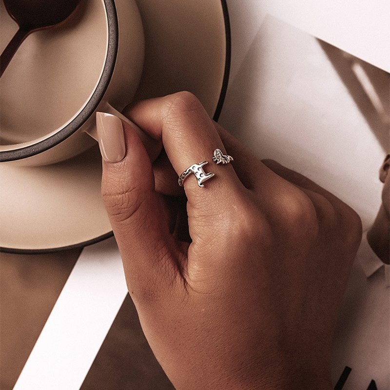 925 Sterling Silver Giraffe Ring