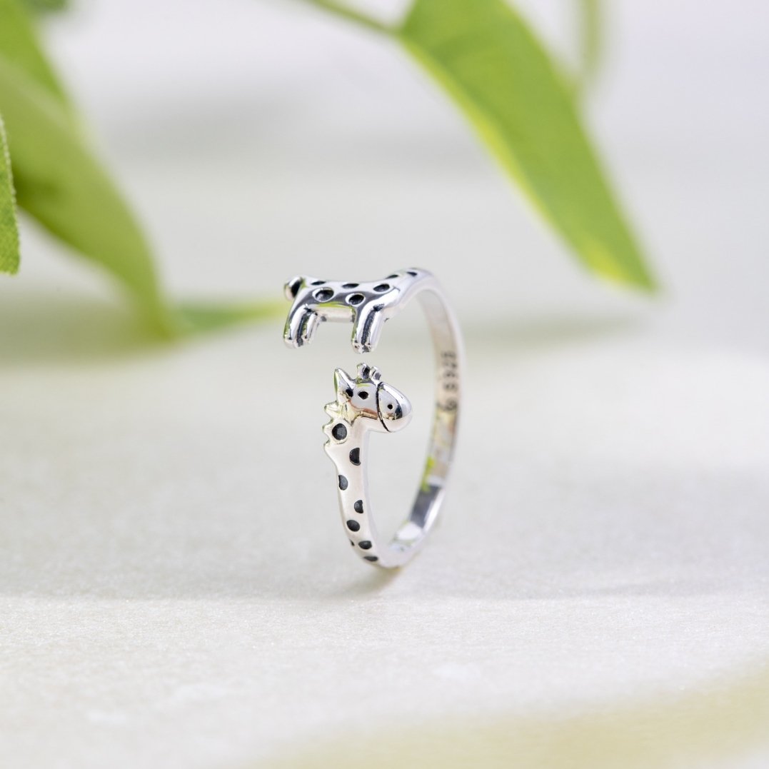 925 Sterling Silver Giraffe Ring