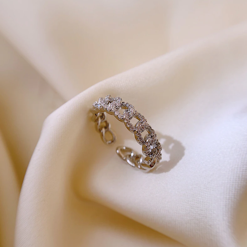 Crystal Elise Chain Link Ring