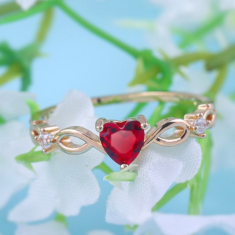 Aimee Crystal Heart Ring