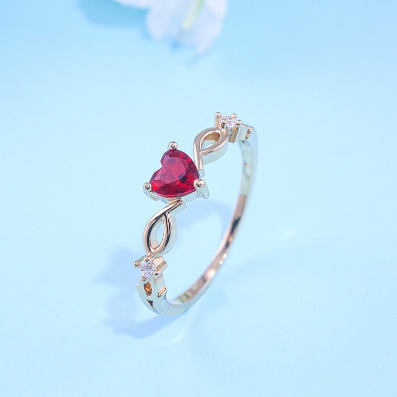 Aimee Crystal Heart Ring