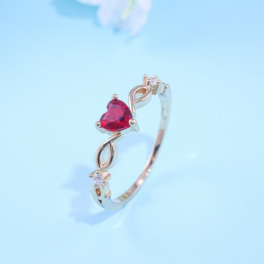 Aimee Crystal Heart Ring