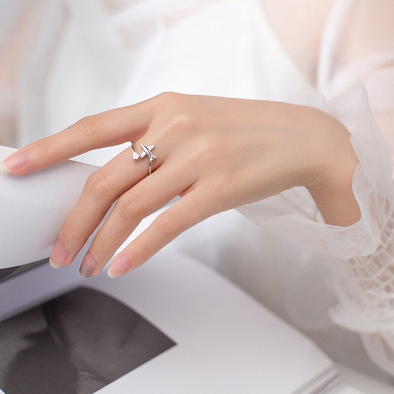 Airplane 925 Sterling Silver Ring