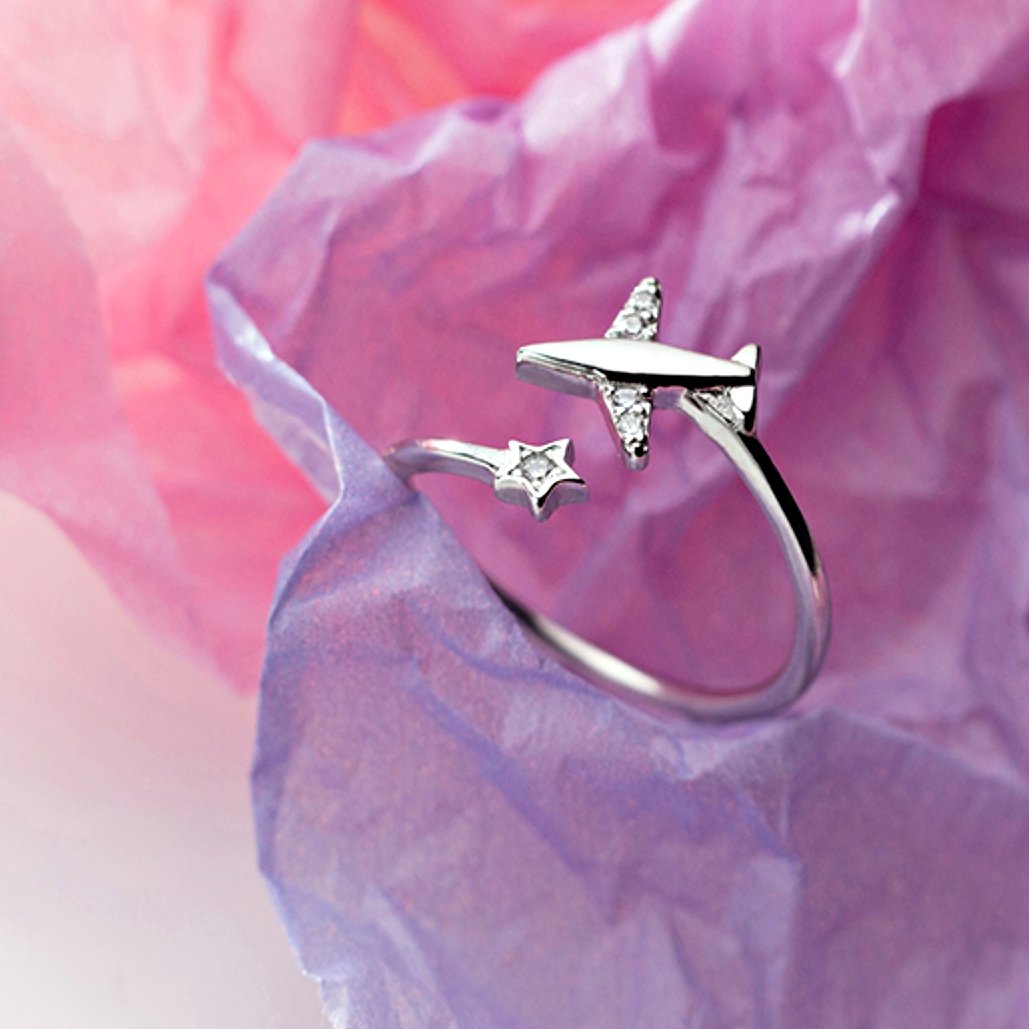 Airplane 925 Sterling Silver Ring