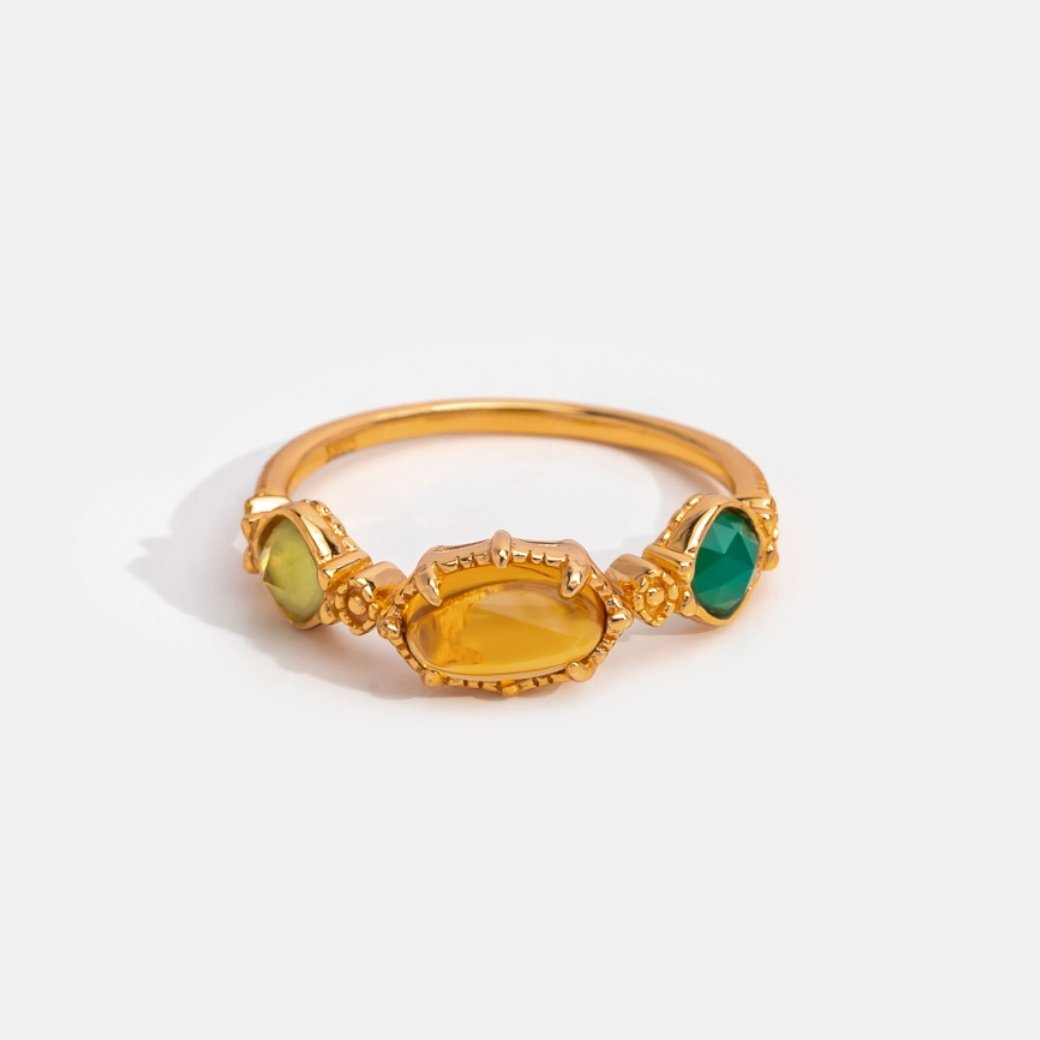 Anala Fire Agate Stone Ring