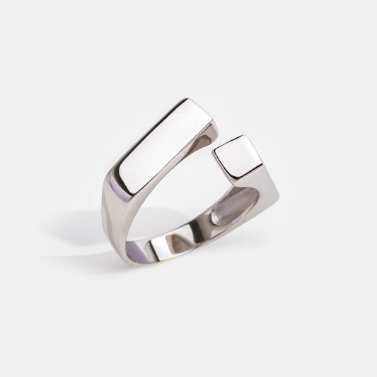 Aria Geometric Silver Statement Ring