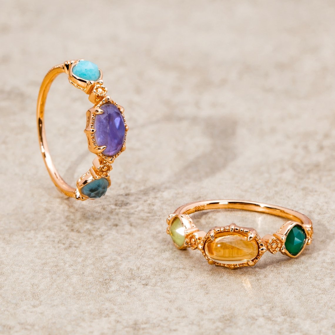 Aurelia Natural Agate Rings