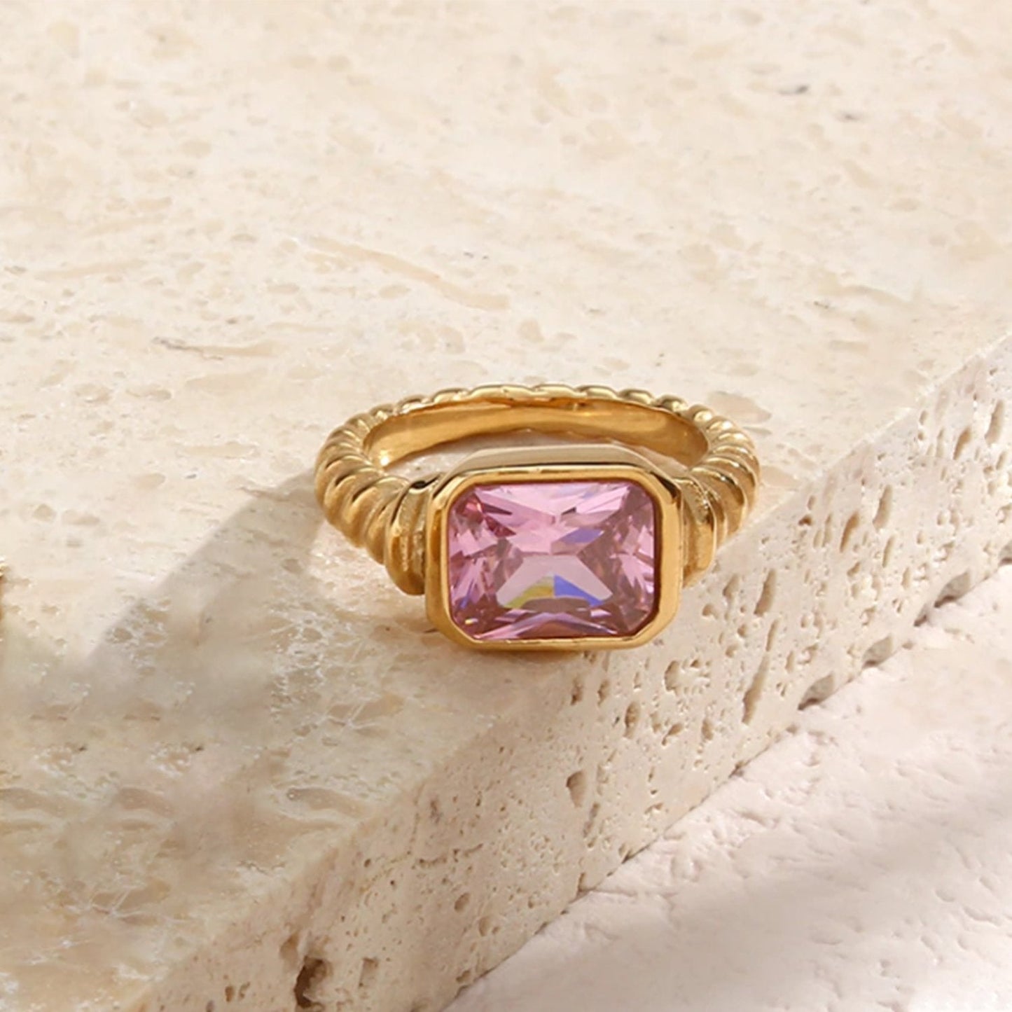 Aurora Crystal Gold Ring