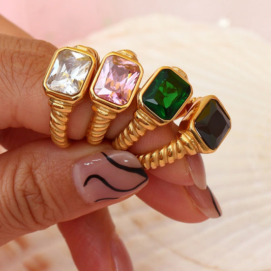 Aurora Crystal Gold Ring