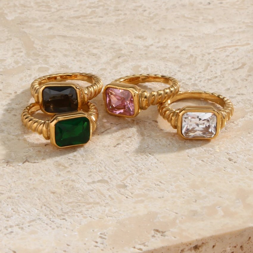 Aurora Crystal Gold Ring