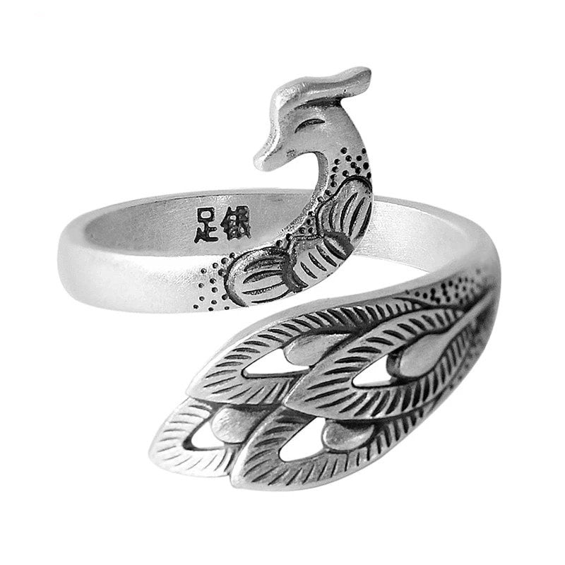 Balmora 990 Pure Silver Phoenix Ring