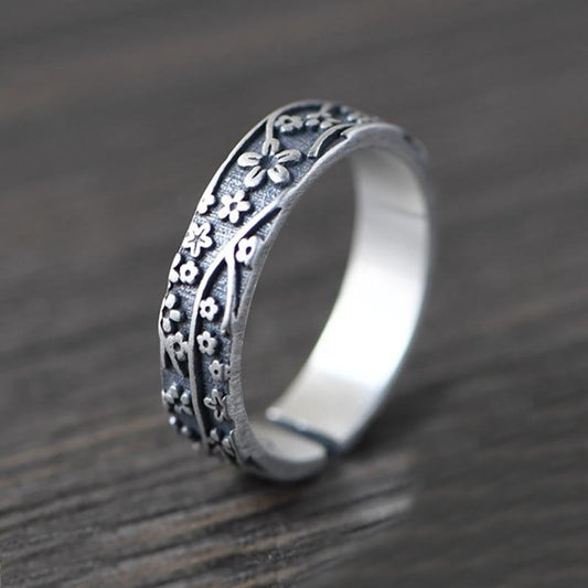 Balmora Silver Flower Ring