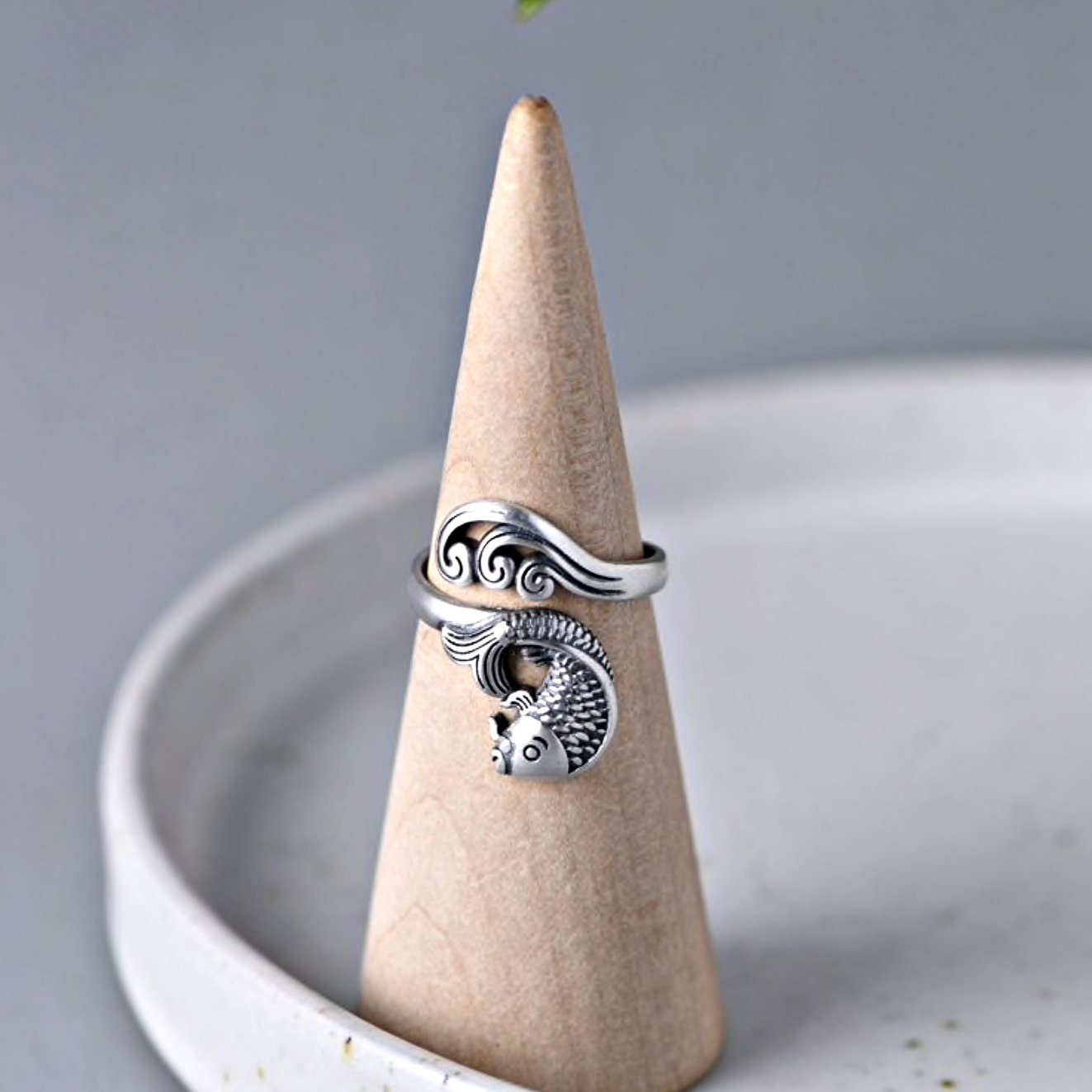 Balmora Silver Koi Fish Ring