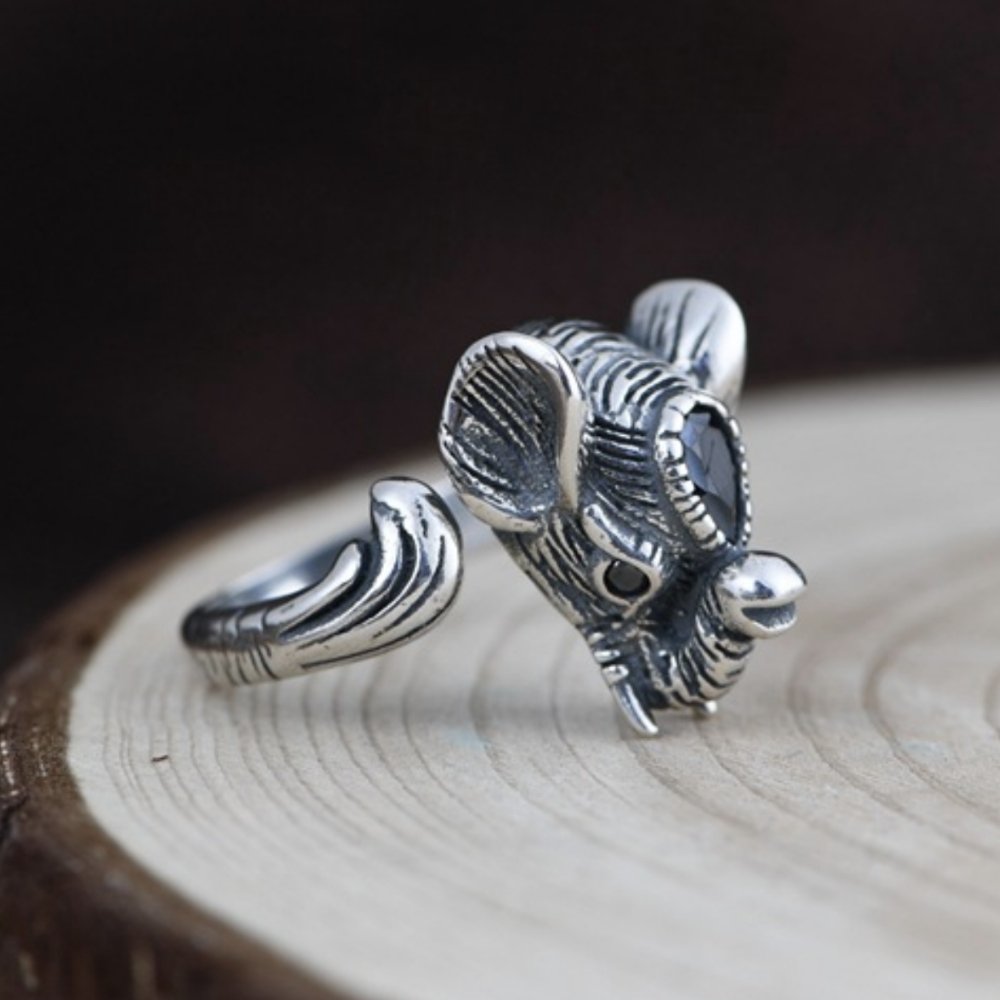 Balmora Sterling Silver Elephant Ring
