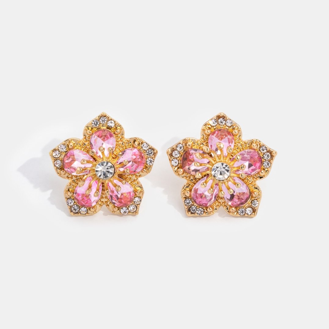 Blooming Crystal Flower Earrings