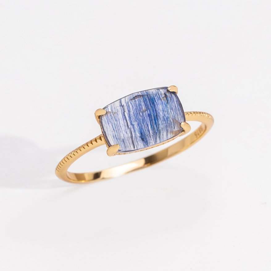 Blue Quartz Crystal Ring
