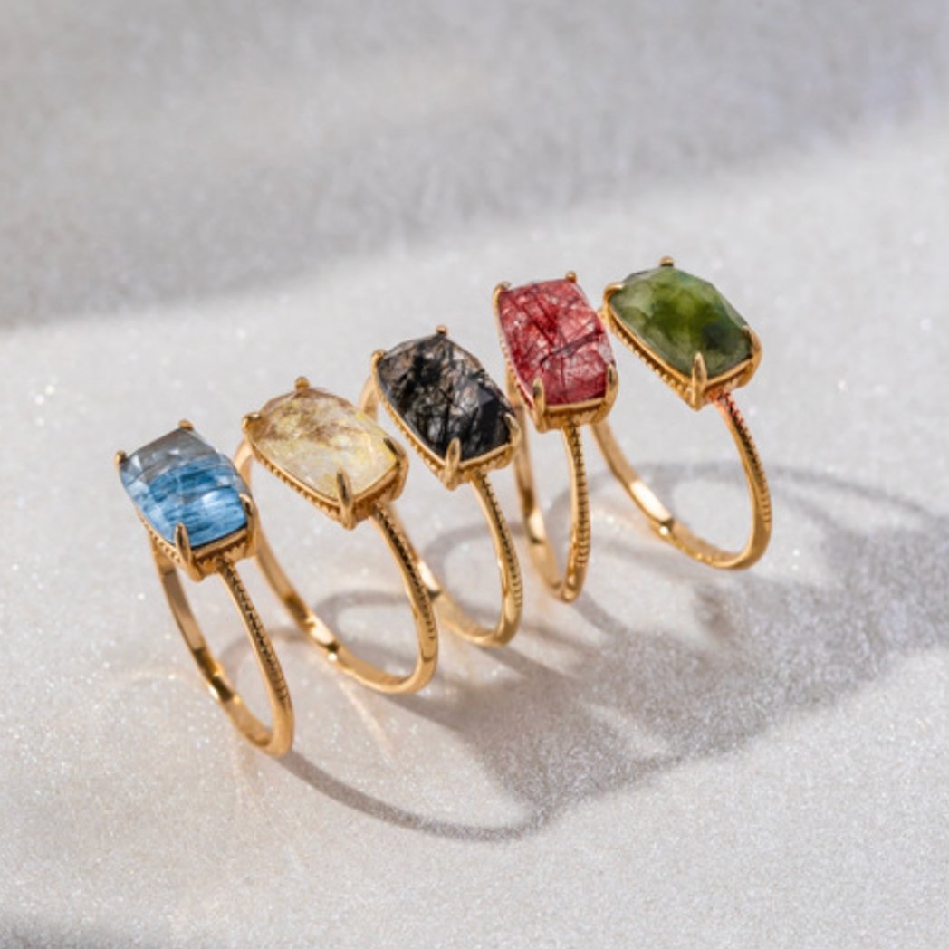 Blue Quartz Crystal Ring