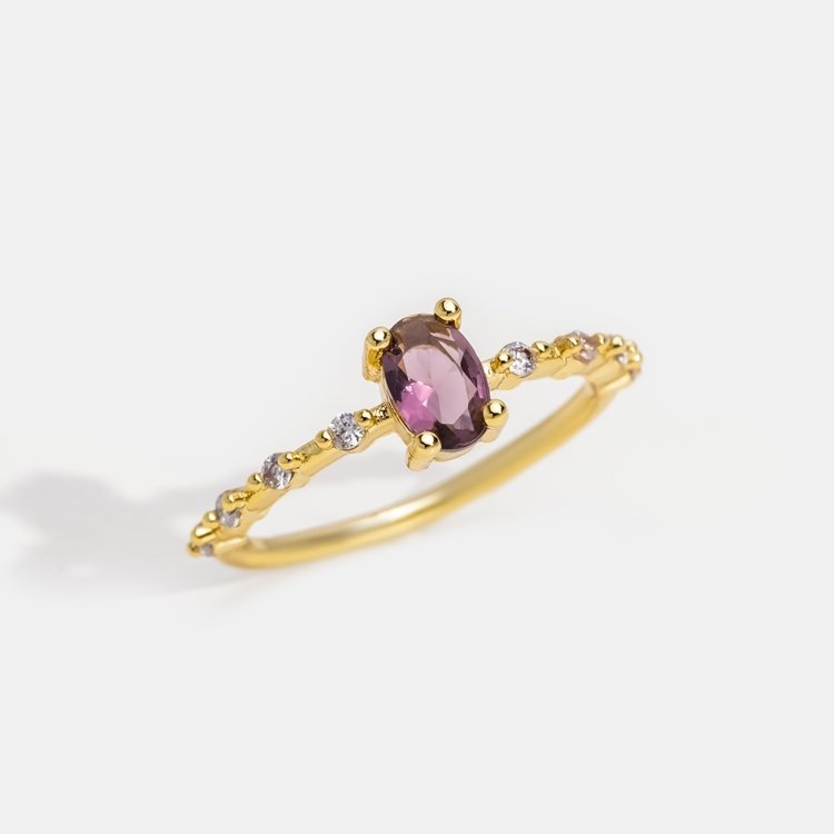 Cameron Purple Amethyst Crystal Ring