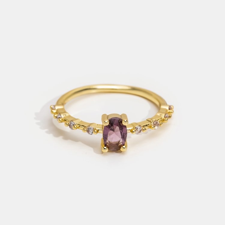 Cameron Purple Amethyst Crystal Ring