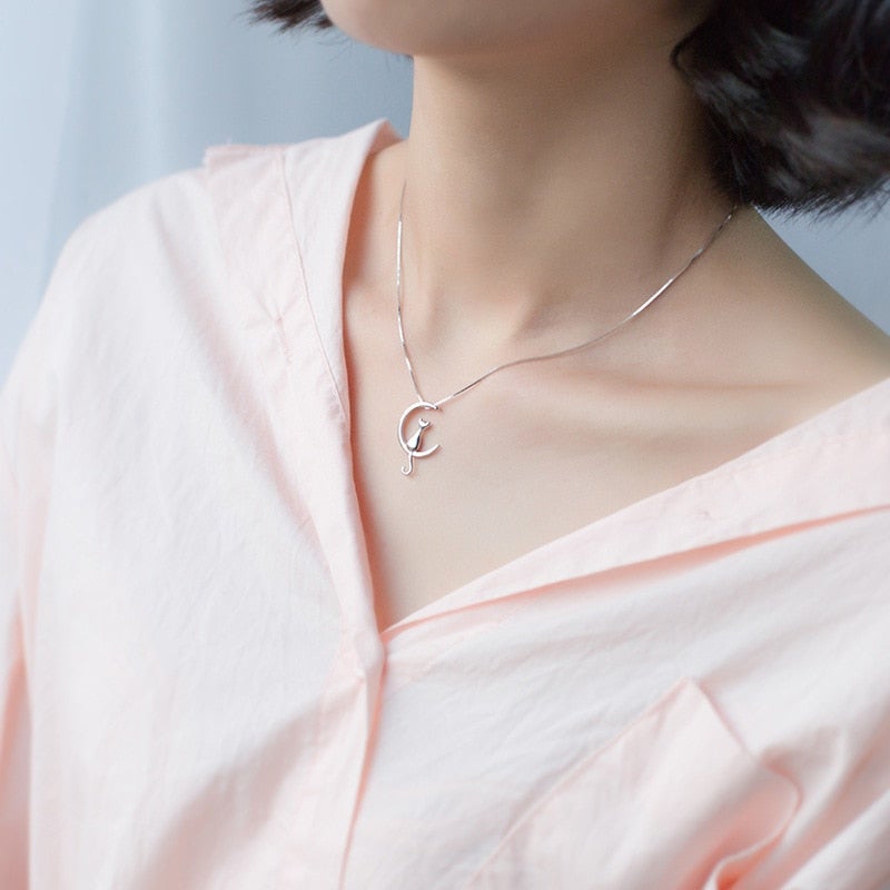 Cat & Moon Necklace
