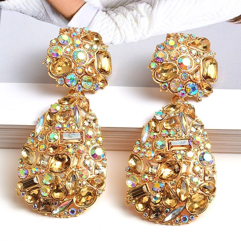 Colorful Crystal Statement Earrings