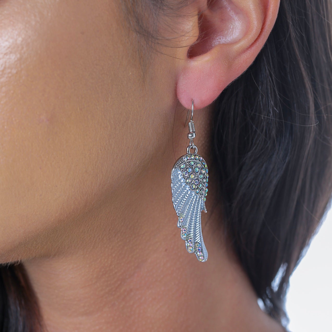 Crystal Angel Wing Earrings