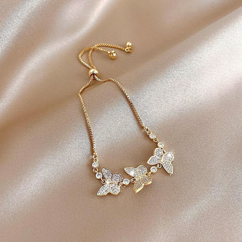 Crystal Butterfly Charm Bracelet
