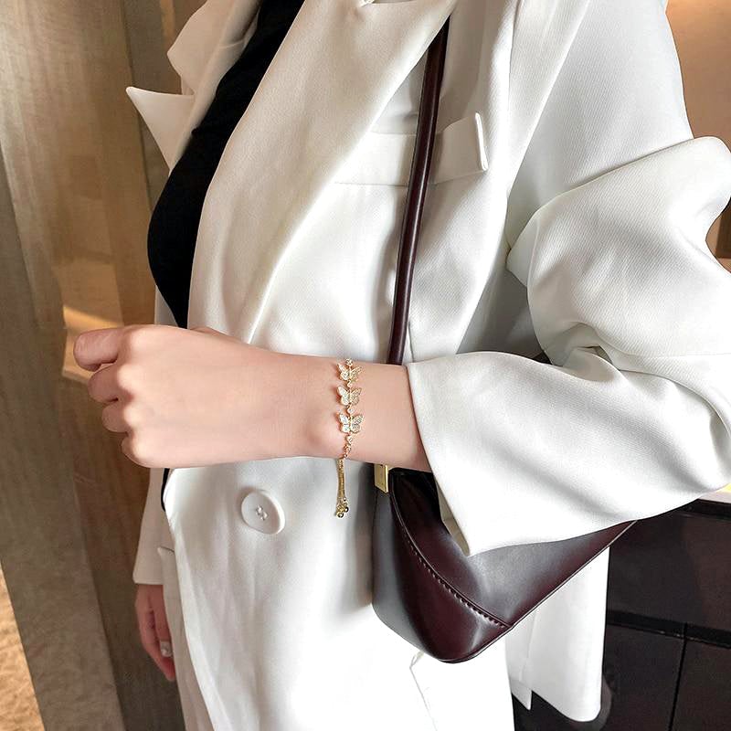 Crystal Butterfly Charm Bracelet