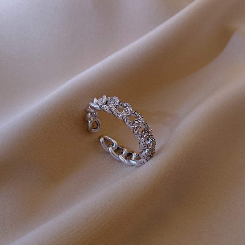 Crystal Elise Chain Link Ring