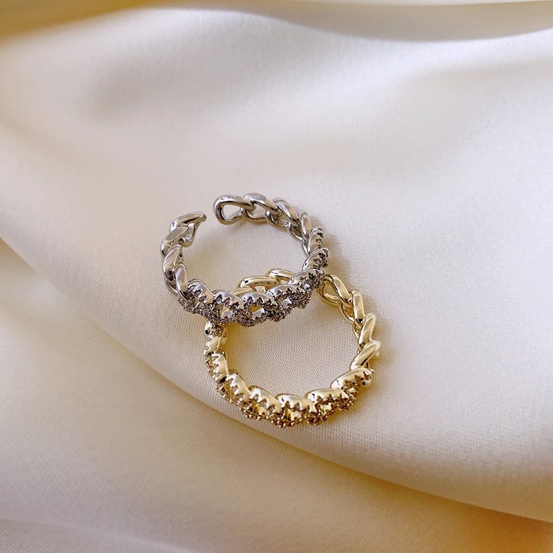 Crystal Elise Chain Link Ring