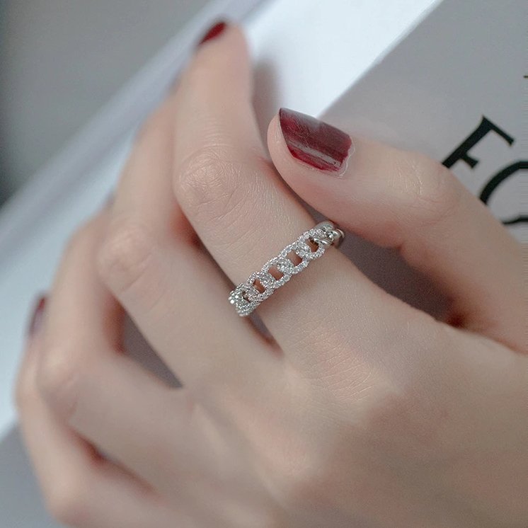 Crystal Elise Chain Link Ring
