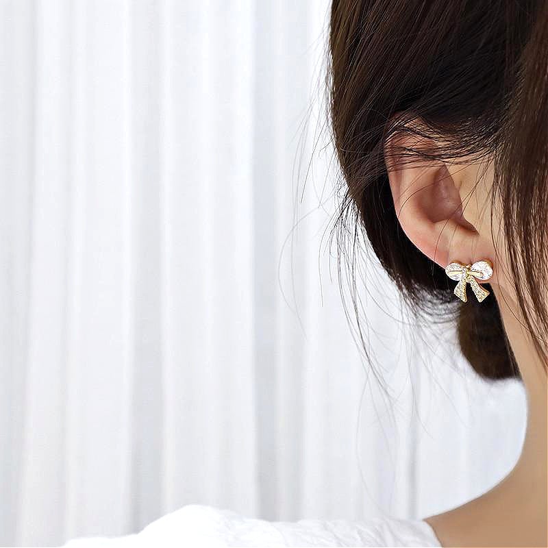 Crystal Ellie Bow Earrings