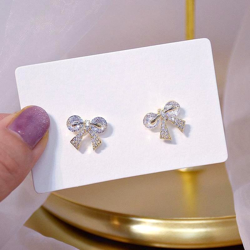 Crystal Ellie Bow Earrings