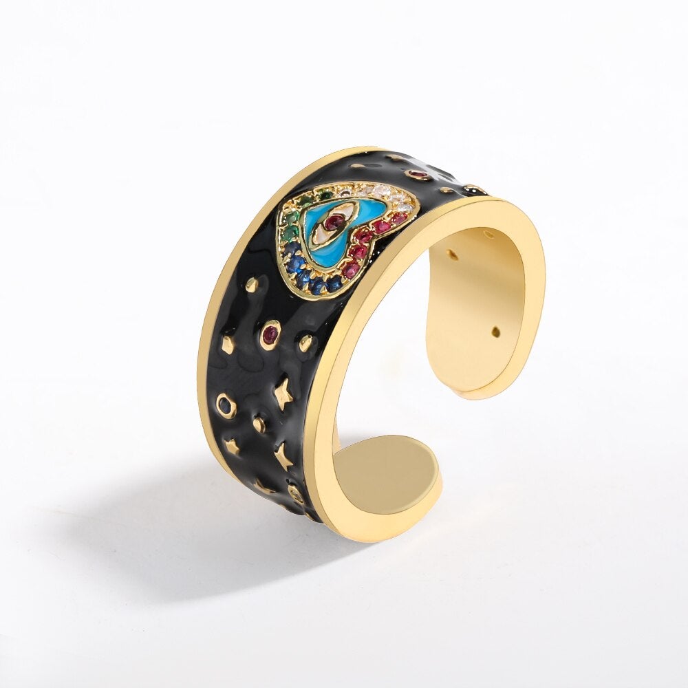 Crystal Evil Eye Rings