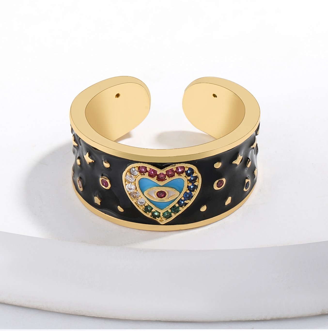 Crystal Evil Eye Rings