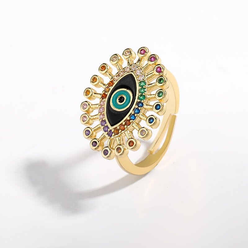 Crystal Evil Eye Rings