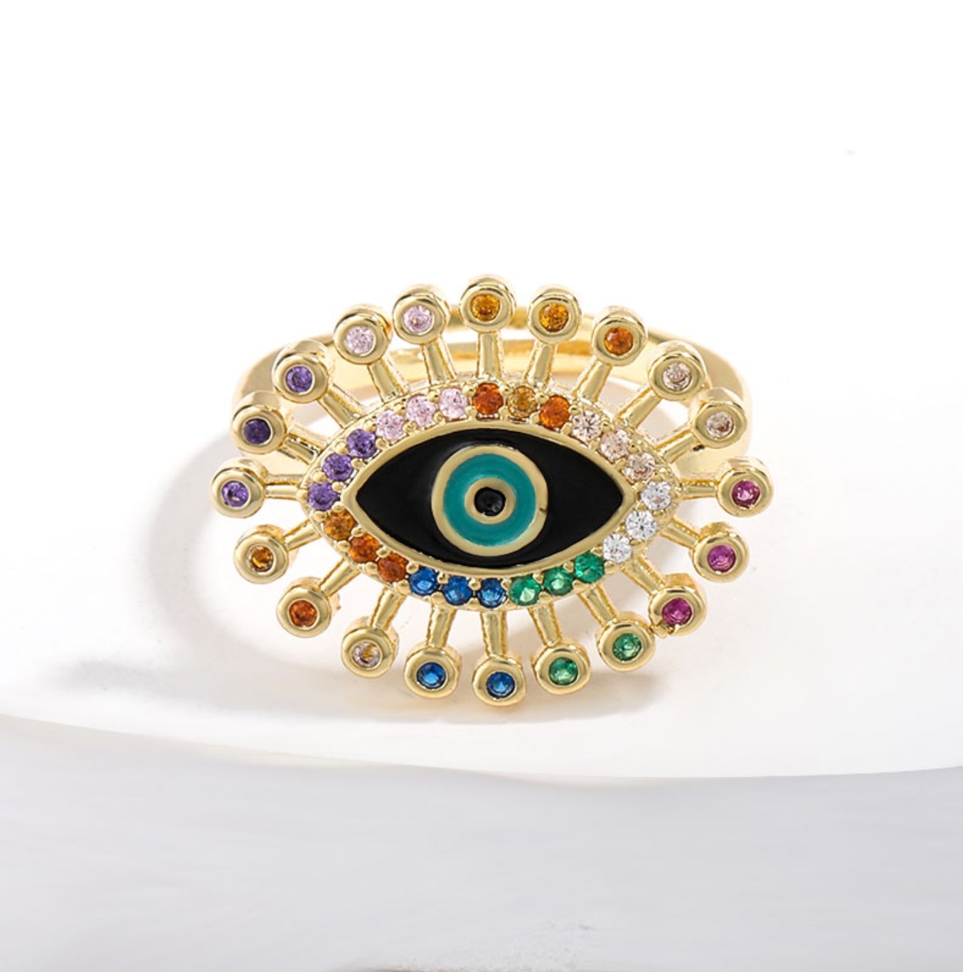 Crystal Evil Eye Rings