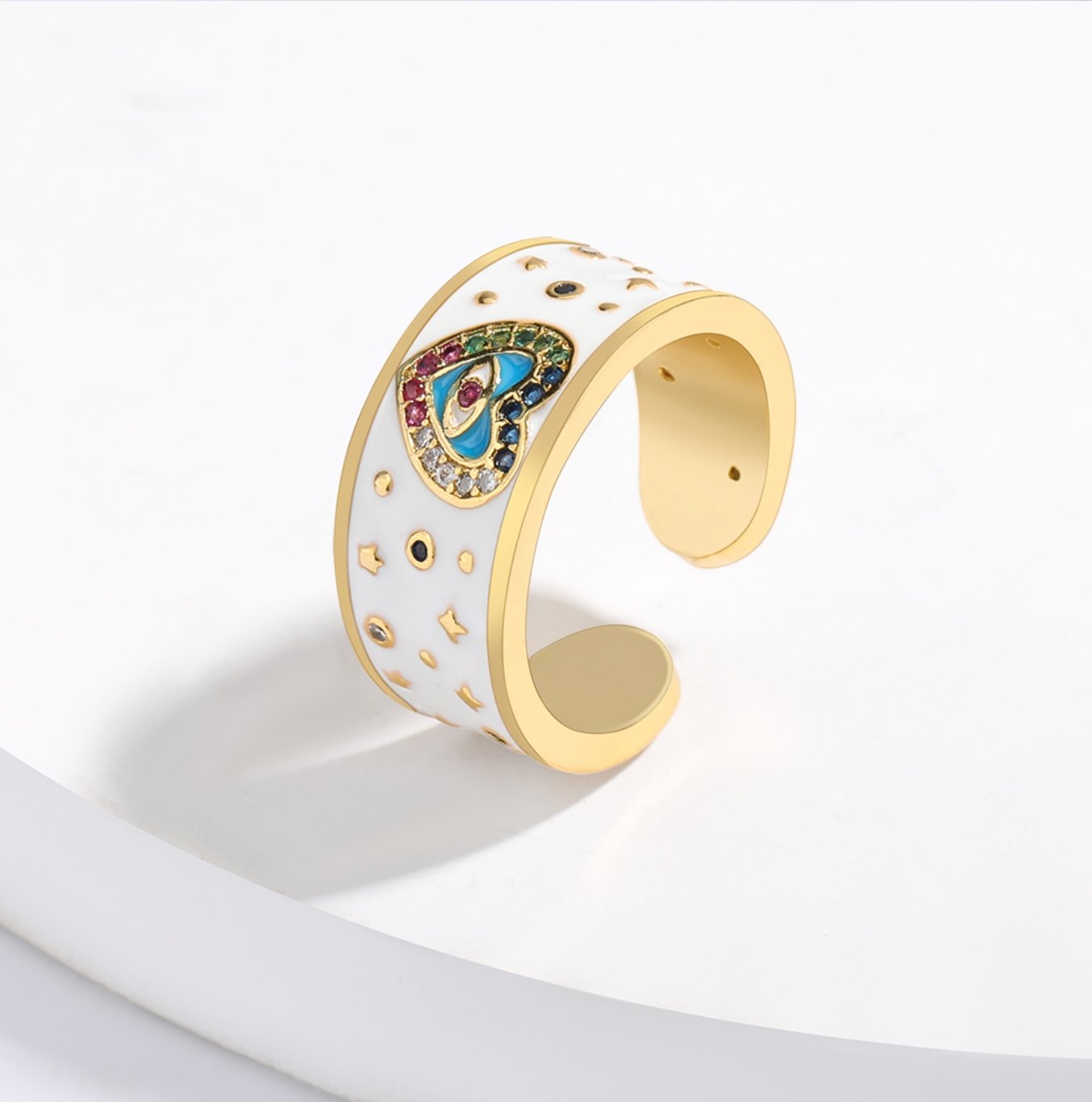 Crystal Evil Eye Rings