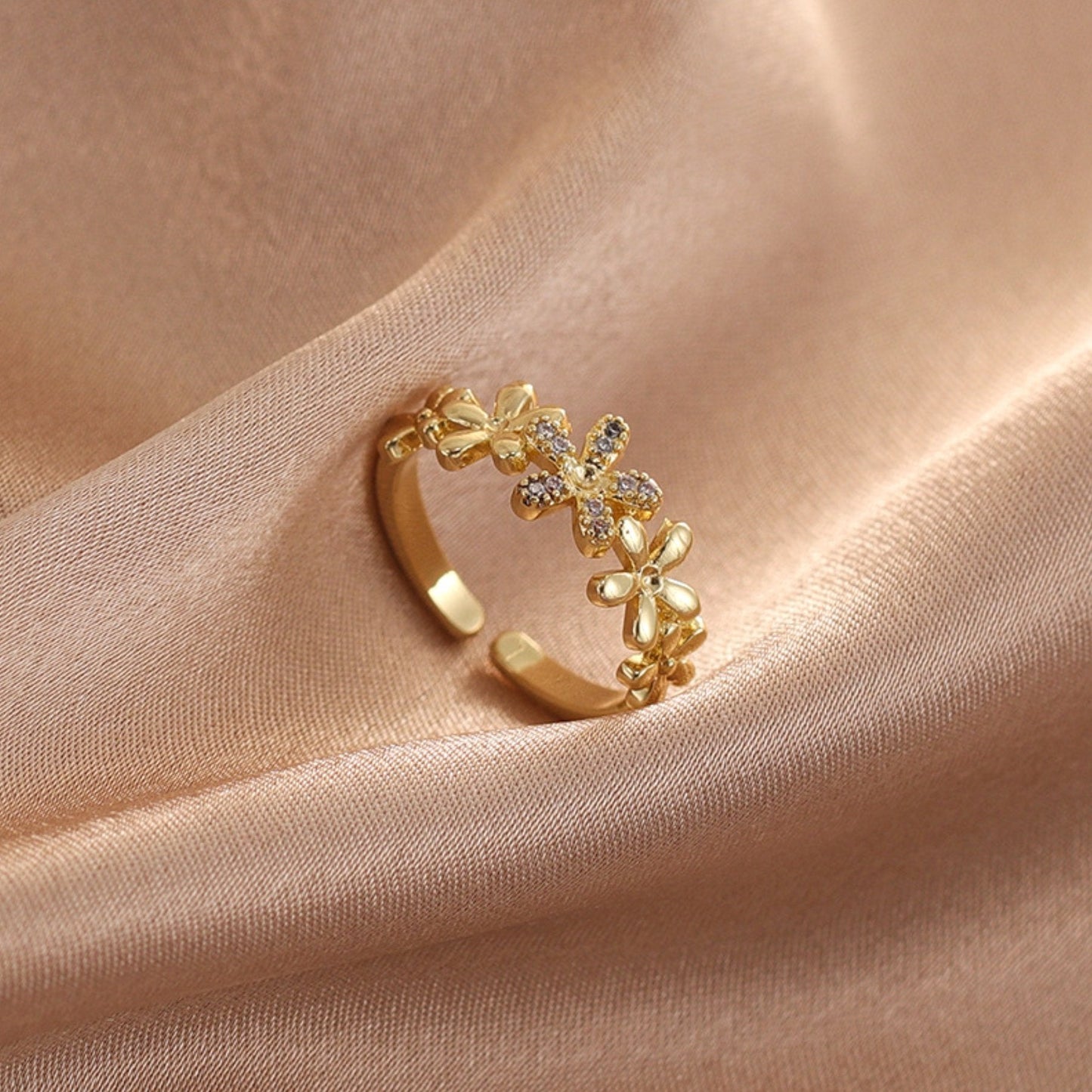 Crystal Flower & Butterfly Rings